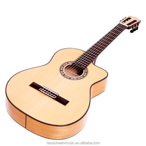 Guitarra <span class=keywords><strong>Flamenca</strong></span> Clásica de 39 Pulgadas con Tapa Maciza de Abeto y Aros y Fondo de Ciprés - Product Image 4