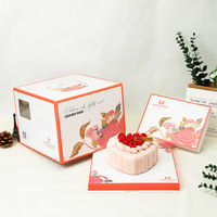 Boîte d'emballage florale pour gâteaux de fête pour la Fête des Mères, boîte cadeau de dessert haut de gamme avec logo imprimé, taille personnalisée pour anniversaire
