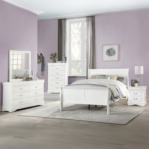 Traditional Classic White <b>2</b> <b>Drawer</b> Nightstand Wooden Bedroom Furniture - Product Image 6