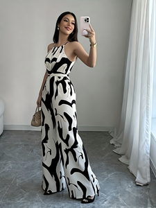 <span class=keywords><strong>Tuta</strong></span> con cinturino 2025 estiva con lacci <span class=keywords><strong>a</strong></span> <span class=keywords><strong>righe</strong></span> e collo per donna - Product Image 4