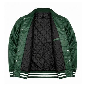 Chaquetas de satén más vendidas para adultos, precio al por mayor, ropa casual de calle, cuello alto, tela personalizada, teñido liso, chaqueta de satén para hombre - Product Image 6