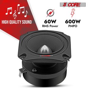 ทวีตเตอร์อะลูมิเนียมสุด bullet 600W 5 Core 3.5นิ้วลำโพงเสียงรถยนต์4โอห์มรวมสูงสุดสำหรับเพิ่มคุณภาพเสียงในรถยนต์ - Product Image 2