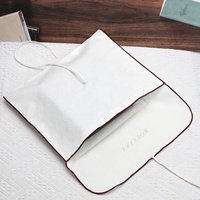 Vente Chaude d'Usine Blanc Sergé Coton Rabat Vêtements Sac à Main Emballage Sac Portefeuille Imprimé Logo Personnalisé Pochette Anti-Poussière Coton Enveloppe
