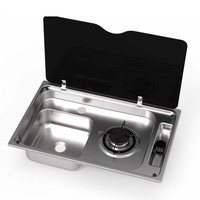 Cuisinière à gaz RV en acier inoxydable 2025 le plus populaire de haute qualité 304 avec un évier d'eau de Chine