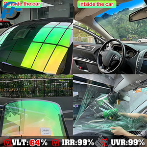 Coloré caméléon Aurora vert PET teinte solaire <span class=keywords><strong>Film</strong></span> de Protection de pare-brise 64% VLT voiture avant fenêtre arrière Anti-UV isolation thermique - Product Image 4