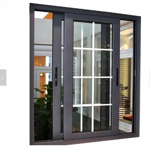 Звукоизолированные коммерческие окна гриль Звукоизолированные двойные стеклянные скользящие окна алюминиевые раздвижные окна