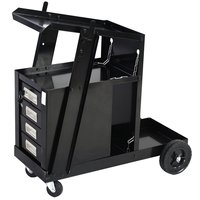 Chariot de soudage à roulettes en acier noir à 4 tiroirs avec rangement, conception moderne personnalisable OEM – Ventes Flash