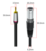 Câble audio de connecteur mâle 3.5mm à XLR pour la connexion à l'équipement audio de la console de mixage de la carte son
