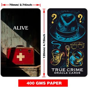 Vente en gros de 80 cartes True Crime Clues Oracle, jeu de tarot en papier écologique, cartes de déduction mystérieuses avec impression couleur intégrale - Product Image 5