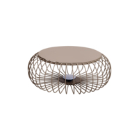 Ensemble de tables basses rondes en aluminium de luxe, design moderne, pour patio, espace de détente, extérieur, hôtel, villa, jardin, style Art Cage Base