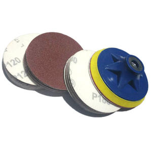 Disques de ponçage floqués 5 pouces 125 mm en alumine avec support adhésif pour le polissage du métal et du bois - Product Image 1