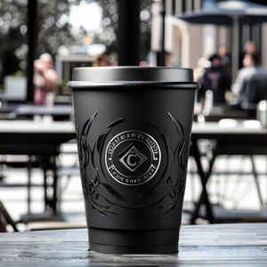 Kraft phân hủy sinh học in ấn nóng dùng một lần đôi tường màu đen cốc giấy biểu tượng tùy chỉnh bức tường duy nhất không thấm nước bán buôn - Product Image 2