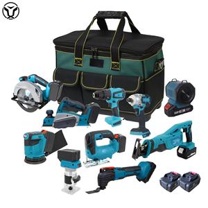 Yutuo Chuyên Nghiệp 18V 20V Max Pin điện tuốc nơ vít kết hợp chế biến gỗ không dây khoan Bộ 10 trong 1 công cụ điện Kit - Product Image 1