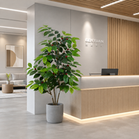 Arbre à café artificiel 1,58 m, plante artificielle avec baies de cerise rouges, pliable, ignifuge, anti-UV, intérieur/extérieur, OEM ODM