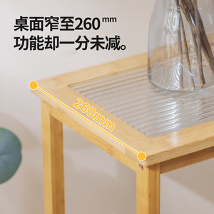 Bamboo Entryway <b>Console</b> Table Ultra Narrow Modern Minimalist Design Hotel Style With Storage Shelf For Living Room Entrance - Product Image 4