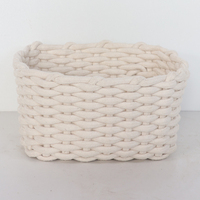 100% coton corde panier tissé coton maison panier de rangement divers coton corde panier maison stockage