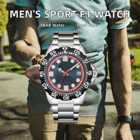Montre analogique de sport de luxe pour homme avec boîtier en acier inoxydable de 38 mm et bracelet, mouvement automatique mécanique, résistante à l'eau