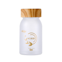 Bouteille de pilule en plastique personnalisée en bois bouchon de couleur bouteilles de conception Unique pour pilules Capsule tablette supplément de vitamines nutriments Pil de régime