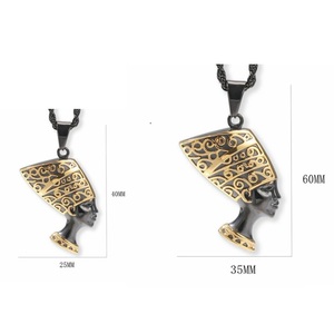 สร้อยคอจี้คลีโอพัตราสแตนเลสชุบทอง18K เครื่องประดับอียิปต์โซ่ที่ได้รับแรงบันดาลใจจากเนเฟอร์ติราชินี - Product Image 4
