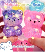 Ours en Maltose Scintillant à Rebond Lent, Jouet Anti-Stress à Pincer, Super Mignon pour Enfants, Jouet Anti-Stress Durable et Doux en Forme d'Ours Gommeux