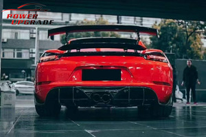 PD Style FRP/CF pare-chocs avant jupe latérale aileron de lèvre arrière Kits de carrosserie de garde-boue lifting pour Porsche <span class=keywords><strong>718</strong></span> Cayman Boxster 2016 - <span class=keywords><strong>2018</strong></span> - Product Image 4