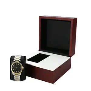 Caja de reloj individual de madera personalizada, caja de regalo de exhibición de reloj de madera de lujo personalizada, caja de reloj de madera