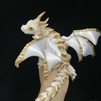 Ailes de dragon ailé à double cornes imprimées en 3D, multi-articulées, flexibles et mobiles, avec effet laser dégradé, pour décoration moderne de la maison, Technologie Métavers