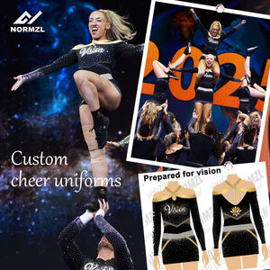 Sublimación personalizada Sparkle Rhinestone Escuela Jóvenes <span class=keywords><strong>Cheerleading</strong></span> Uniformes Manga larga <span class=keywords><strong>Cheerleading</strong></span> Uniform - Product Image 4