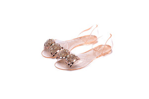 Wholesale Women Rhinestone Bow Jelly <b>Sandals</b> Transparent PVC Flat Summer Beach Shoes - Product Image 5