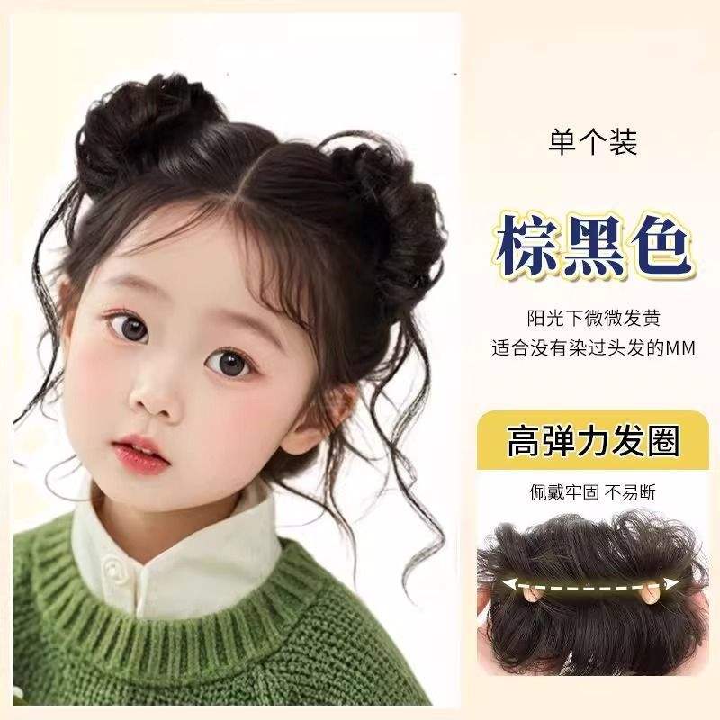 Playful and lively single bun [brown-black]