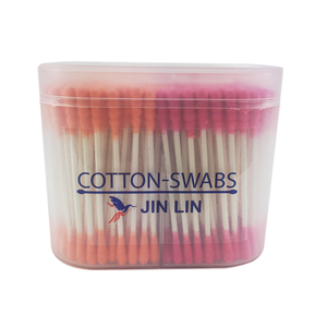 300Pcs Eco Paper Stick Dual-<strong>Tip</strong> Swabs, <strong>Pink</strong> &amp; Orange Two-Color Pack, Single Spiral &amp; Round <strong>Tip</strong>, Matte Flip-Top Square Box - Product Image 6