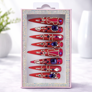 Ongles artificiels 3D faits main en forme de canard, longs, en <span class=keywords><strong>acrylique</strong></span>, emballage personnalisé, fournisseur en gros - Product Image 2