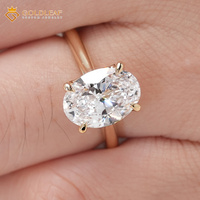 Goldleafgem Mücevherat 4 Karat Laboratuvarda Yetiştirilmiş Oval Kesim Nişan Yüzüğü Özel 10k 14K 18K Altın IGI Raporlu VVS/DEF/CVD Yetiştirilmiş Elmas Yüzük