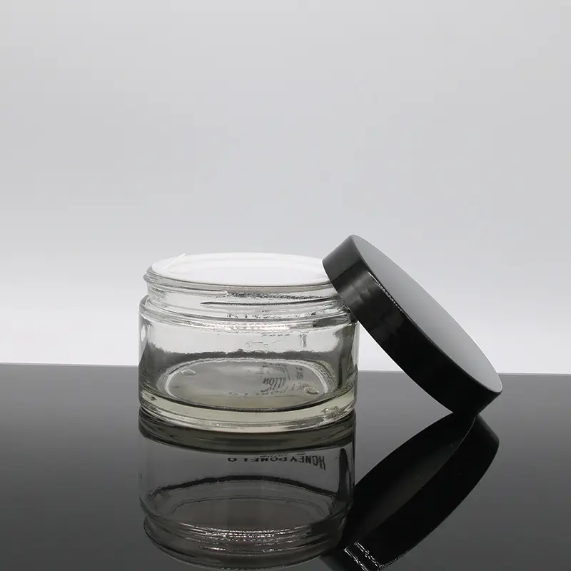 1/6 Luxury Cosmetic Packaging glass jars in bulk 50g 100g 200g white Frosted Glass Cream Jars With Lid