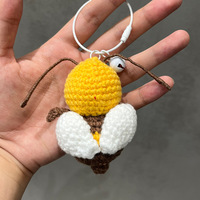 Usine En Gros Abeille Crochet Porte-clés Charmes Animal Sac Accessoires À La Main Tissé Porte-clés pour Anniversaire Noël pour Porte-clés