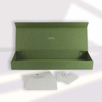 Venta al por mayor logotipo personalizado de cartón verde de embalaje Flip Top Eco cajas de papel de lujo caja de regalo magnética