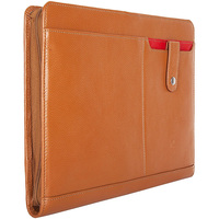 Estuche de portafolio de conferencia personalizado con cremallera, carpeta ejecutiva de negocios de cuero PU marrón a4 con papel para Notebook