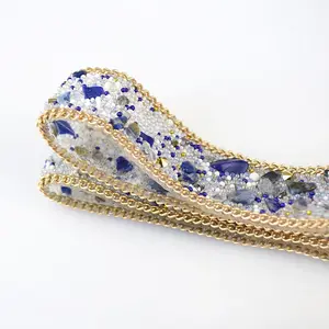 Deepeel AP094 2Cm DIY Dress Ren Vật Liệu Appliques Trim Hot Khoan Vá Tay May Đính Cườm Vải Ren - Product Image 1