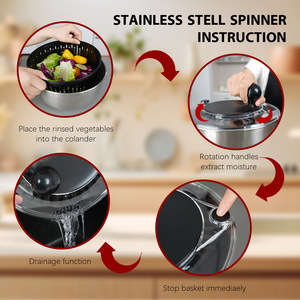 Nhà bếp đa chức năng điều khiển bằng tay Salad <span class=keywords><strong>Spinner</strong></span> colander rau trộn công cụ máy sấy trái cây Chopper Rau Salad <span class=keywords><strong>Spinner</strong></span> - Product Image 3