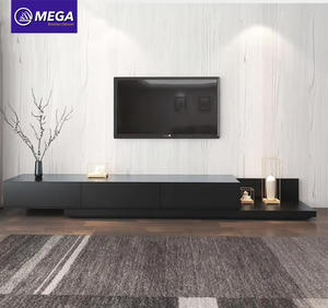 Soporte de <span class=keywords><strong>TV</strong></span> minimalista moderno de estilo nórdico <span class=keywords><strong>MEGA</strong></span>, combinación de mesa de centro de tablero de roca telescópica Simple para espacios pequeños - Product Image 1