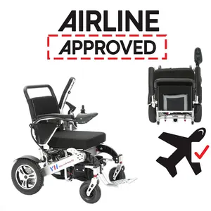 Silla de ruedas eléctrica plegable de aluminio con reposapiés Silla de ruedas de transporte para ancianos Movilidad máxima en todas las situaciones - Product Image 6