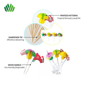 Palillos de frutas desechables en forma de seta, decoraciones para pasteles, palillos de bambú para cóctel - Product Image 1