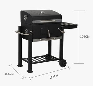 Parrilla de Carbón para Exteriores con Ruedas, de Hierro Fundido, con Mesa Lateral, L113.5*W65.5*H107cm - Product Image 2