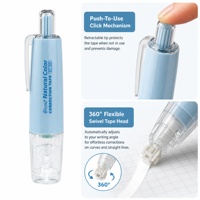 Ruban Correcteur Rétractable Type Stylo, Pointe Rotative à 360 Degrés, Rechargeable, Ruban de Poche Macaron 6m, Portable, Type Pression