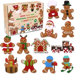 Hot Bán Giáng Sinh Trang Trí Gingerbread Cảm Thấy May Craft Kit Đồ Chơi Cho Trẻ Em Kỳ Nghỉ Trang Trí Quà Tặng