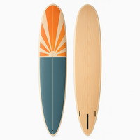 Planche de surf rétro personnalisée Noserider Longboard Classic Malibu Log Design avec époxy EPS et fibre de verre pour le surf et l'équitation sur la plage
