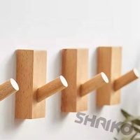 Crochet mural en bois personnalisé, crochet adhésif en bois sans perçage, crochet mural minimaliste nordique pour chapeaux et peignoirs pour entrée et salle de bain