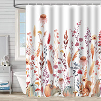 Rideau de douche en polyester Feuilles d'automne, résistant à la moisissure, séchage rapide, installation facile, ensemble de rideaux de douche personnalisable