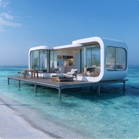 Capsule spatiale préfabriquée de luxe en acier, style moderne exquis, haute qualité, étanche, pour habitation, bureau, hôtel, entrée, salle de bain