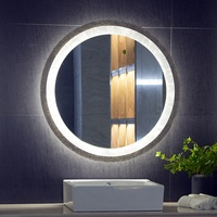 Miroir LED moderne certifié ETL avec éclairage intégré et indice de protection IP44 pour chambre d'hôtel et appartement - Qualité commerciale personnalisable